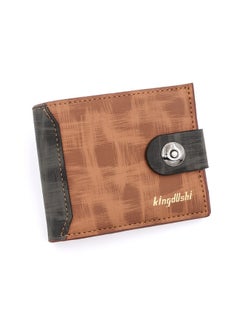 Kingdushi Horizontal Magnetic Buckle Men's Wallet Short Vintage Wallet With Zipper Change Bag  - Image 1