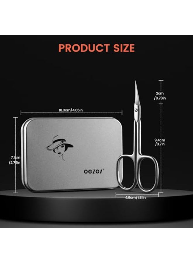 BEZOX Curved Cuticle Scissors Precision Manicure Scissor Nail Cuticle Trimmer Professional Stainless Steel Nail Scissors for Cuticle Care Cuticle Cutter Small Scissors for Women Silver - Image 3