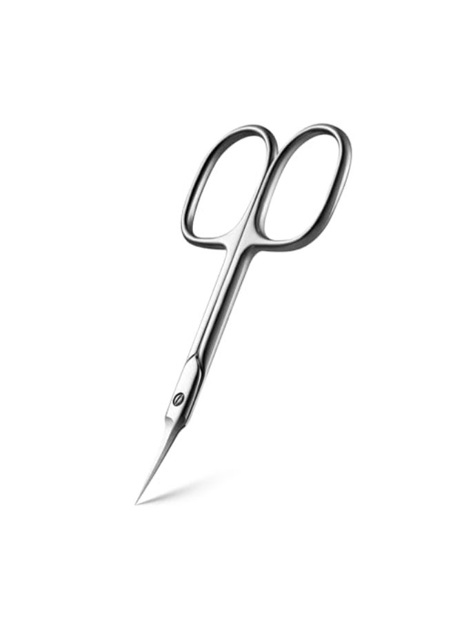 BEZOX Curved Cuticle Scissors Precision Manicure Scissor Nail Cuticle Trimmer Professional Stainless Steel Nail Scissors for Cuticle Care Cuticle Cutter Small Scissors for Women Silver - Image 1