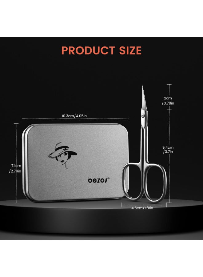 BEZOX Curved Cuticle Scissors Precision Manicure Scissor Nail Cuticle Trimmer Professional Stainless Steel Nail Scissors for Cuticle Care Cuticle Cutter Small Scissors for Women Silver - Image 4