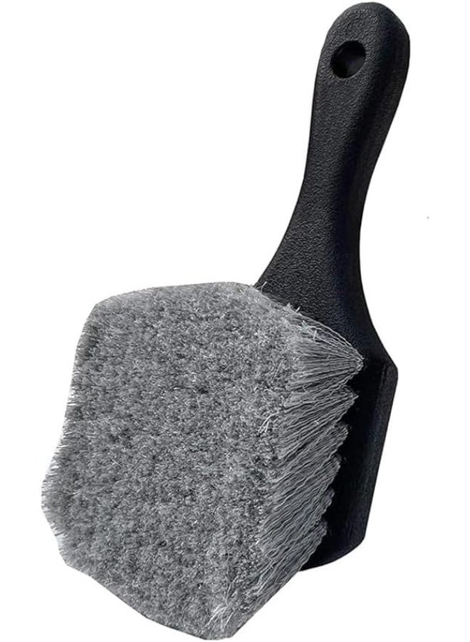 جي كيو فرشاة عجلات وإطارات GQ - فرشاة ناعمة لغسيل السيارات، تُستخدم للجنوط والإطارات ومحاور العجلات | فرشاة تنظيف بمقبض قصير لإزالة الأوساخ وغبار الفرامل وبقايا الطريق - Image 1