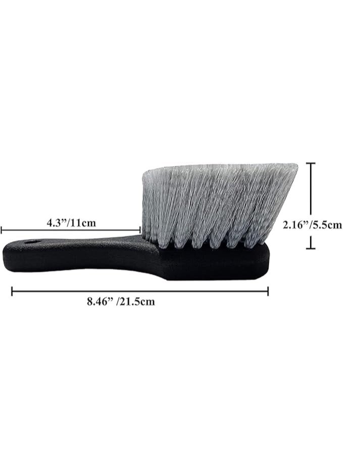 جي كيو فرشاة عجلات وإطارات GQ - فرشاة ناعمة لغسيل السيارات، تُستخدم للجنوط والإطارات ومحاور العجلات | فرشاة تنظيف بمقبض قصير لإزالة الأوساخ وغبار الفرامل وبقايا الطريق - Image 2