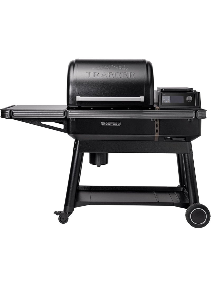 TRAEGER Ironwood 616 Electric Wood Pellet Grill and Smoker, 616 Square Inches Cook Area, 500 Degree Max Temperature, Meat Probe, 6 in 1 BBQ Grill with WiFi and app connectivity, Black - Image 1