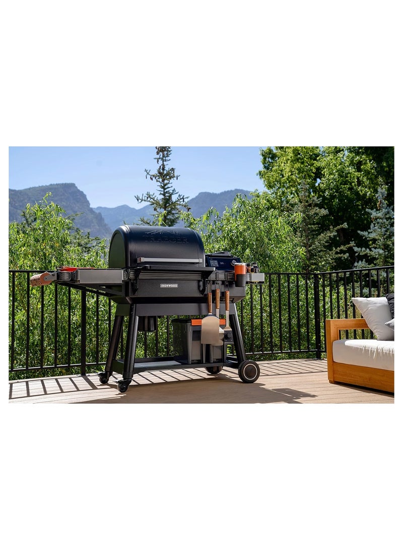 TRAEGER Ironwood 616 Electric Wood Pellet Grill and Smoker, 616 Square Inches Cook Area, 500 Degree Max Temperature, Meat Probe, 6 in 1 BBQ Grill with WiFi and app connectivity, Black - Image 5