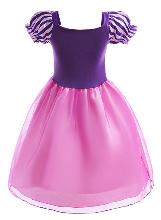 SHABILI Kids Girls Rapunzel Princess Dress Up Set – 9 Pcs Purple Costume with Crown, Wand, Wig & Accessories for Birthday - Image 3