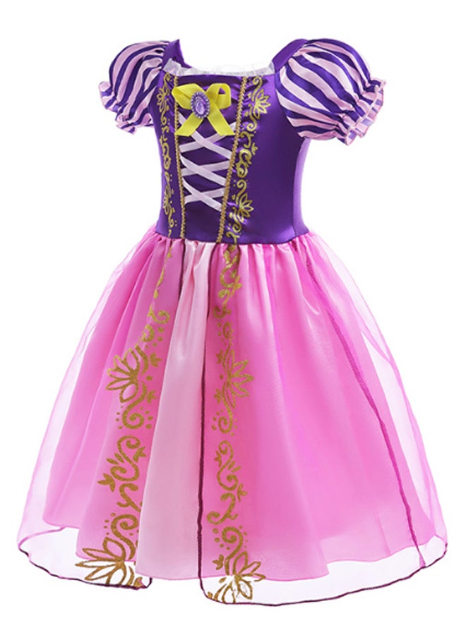 SHABILI Kids Girls Rapunzel Princess Dress Up Set – 9 Pcs Purple Costume with Crown, Wand, Wig & Accessories for Birthday - Image 4