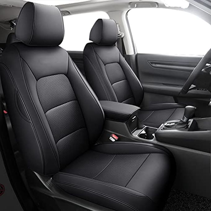 HKZ Fit Crv Car Seat Covers Full Set For Honda Cr-V 2023 2024 2025 2026 Crv Lx;Ex;Ex-L;Sport;Touring;Special Edition & Hybrid Model Leather (Black) - Image 4