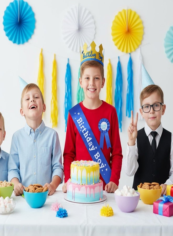 قبعة عيد ميلاد للأولاد من APLZGMG، وشاح ودبوس على شكل تاج أمير، طقم إكسسوارات حفلات أعياد ميلاد الأولاد مكون من 3 قطع، يتضمن تيجان ملكية، ومستلزمات تنكرية، ودعائم تصوير لحفلات أعياد ميلاد الأولاد. - Image 2
