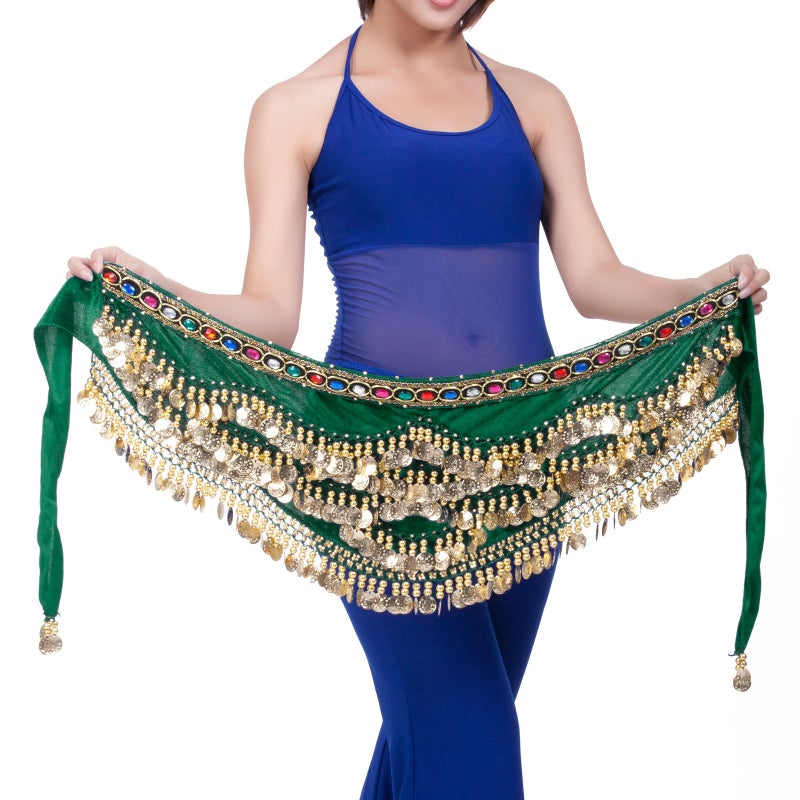 Belly Dance Sequined Waist Chain dark green