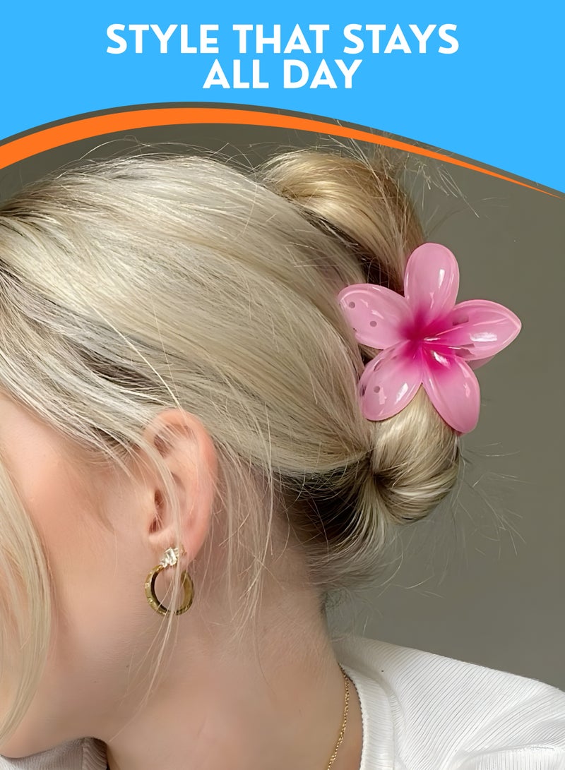 ZESTU 8 Pcs Flower Hair Clip, Nonslip Flower Claw Clips, Strong Hold Hawaiian Claw Clip, Cute Wedding Bridesmaid Catch for Thick Thin Hair - Image 2