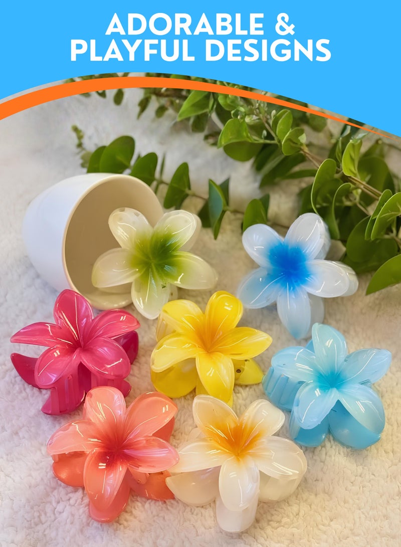 ZESTU 8 Pcs Flower Hair Clip, Nonslip Flower Claw Clips, Strong Hold Hawaiian Claw Clip, Cute Wedding Bridesmaid Catch for Thick Thin Hair - Image 4