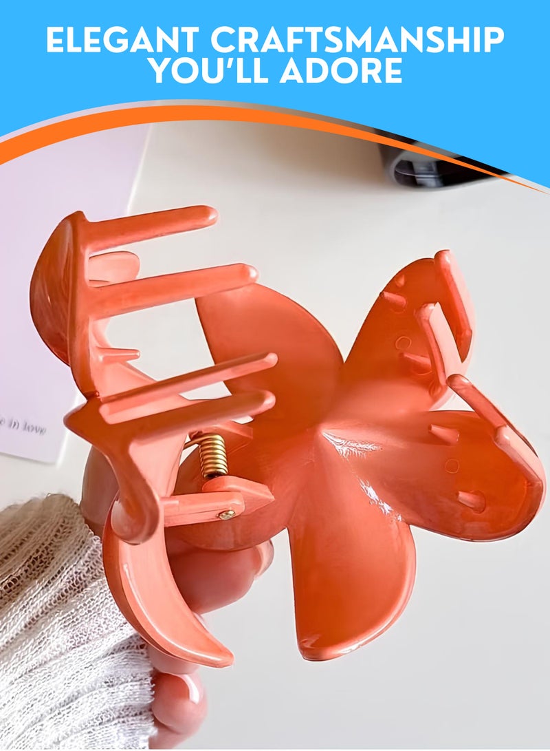 ZESTU 8 Pcs Flower Hair Clip, Nonslip Flower Claw Clips, Strong Hold Hawaiian Claw Clip, Cute Wedding Bridesmaid Catch for Thick Thin Hair - Image 5