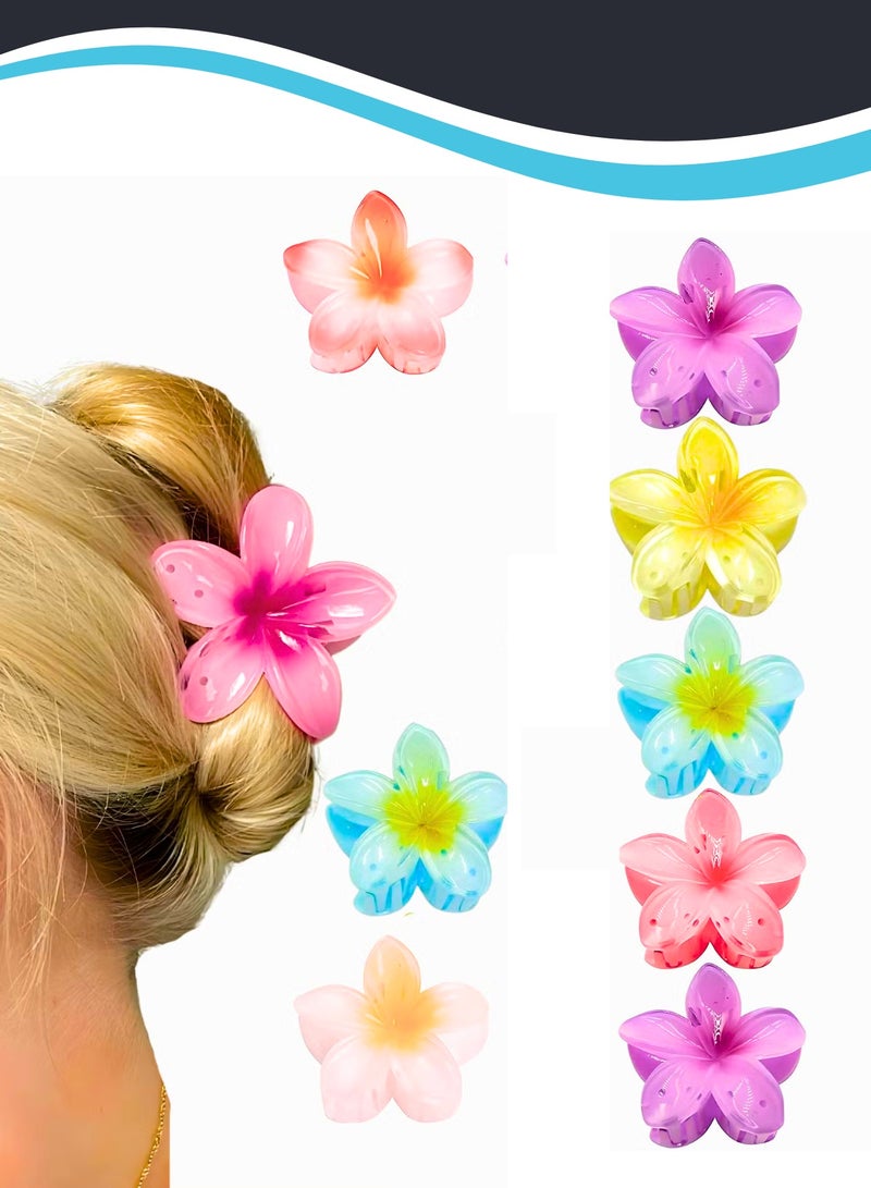 ZESTU 8 Pcs Flower Hair Clip, Nonslip Flower Claw Clips, Strong Hold Hawaiian Claw Clip, Cute Wedding Bridesmaid Catch for Thick Thin Hair - Image 1
