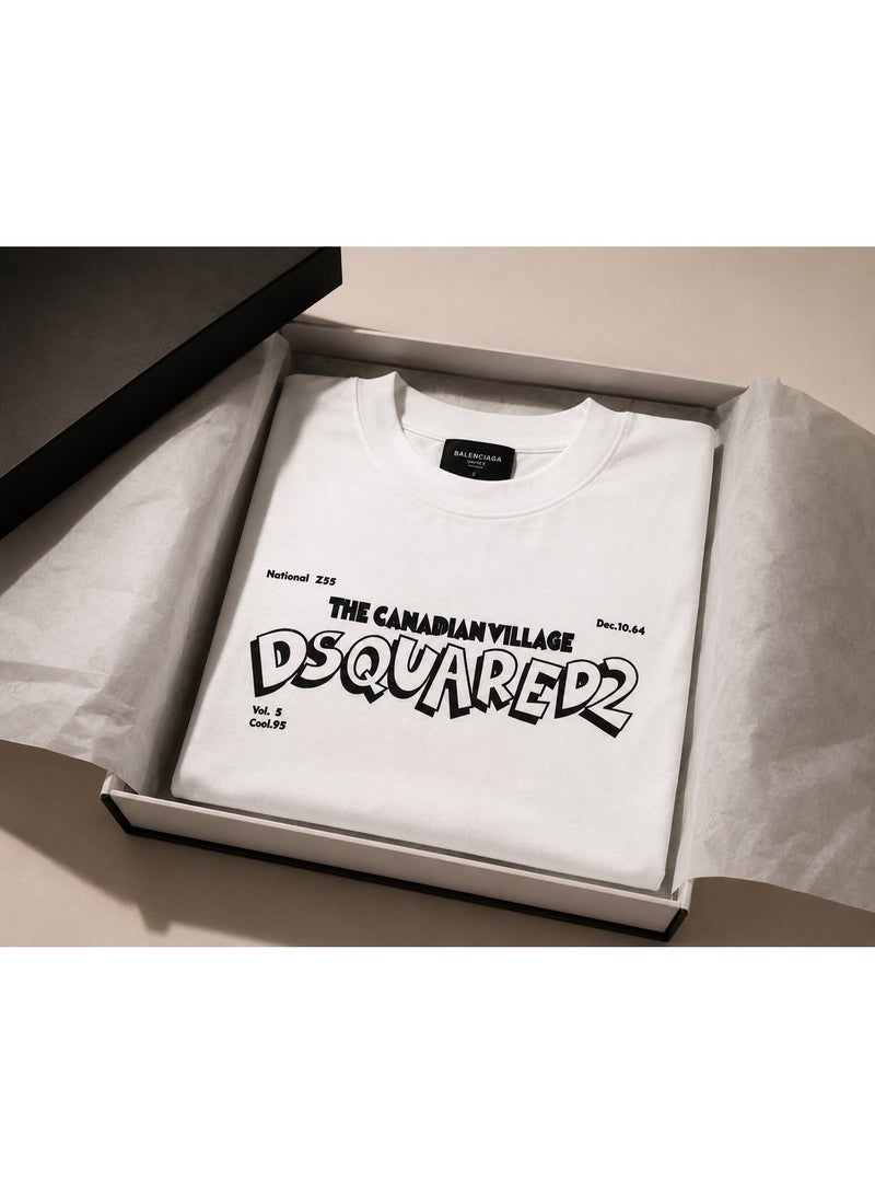 Oversized White Typography Graphic T-Shirt Streetwear - Image 4