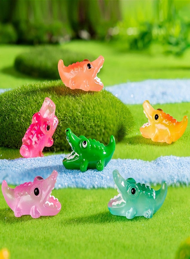 HOMICO 24 Pieces Mini Crocodile Animals Luminous Mini Resin Animals for Dollhouse Micro Fairy Garden Landscape Aquarium Birthday Decorations - Image 3