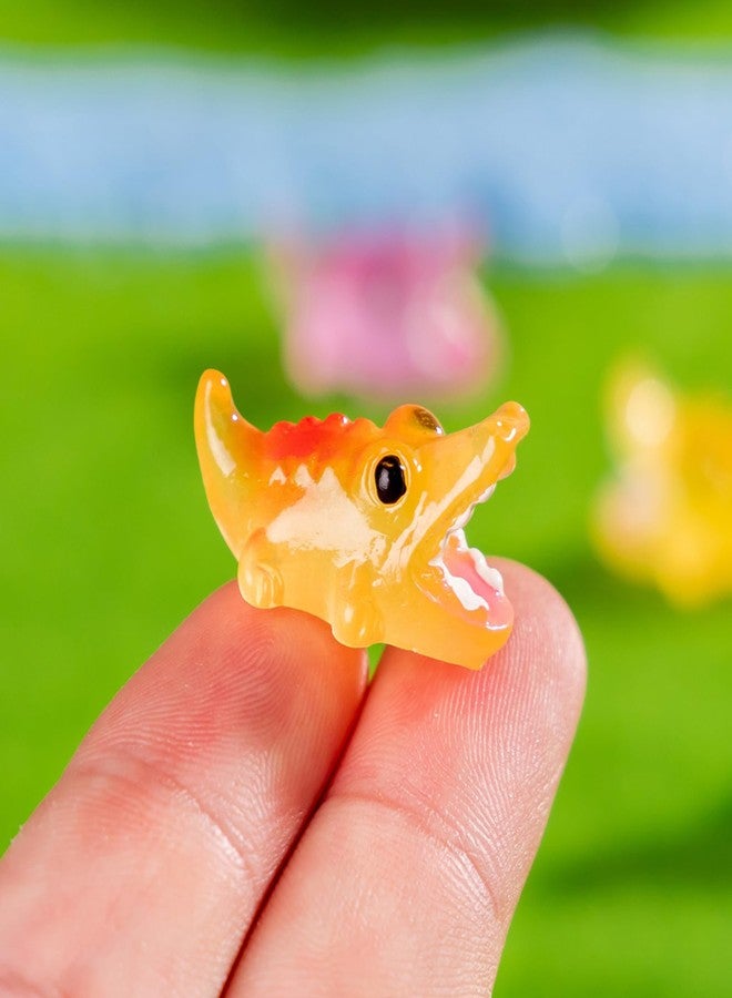 HOMICO 24 Pieces Mini Crocodile Animals Luminous Mini Resin Animals for Dollhouse Micro Fairy Garden Landscape Aquarium Birthday Decorations - Image 4
