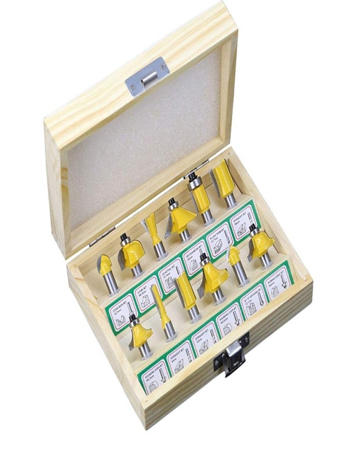 uptodateproducts 12pcs 6mm Steel Shank Router Bit Set Trimming Straight Corner Beading Bits for Wood Milling Cutter Carbide Cutting Woodwork Tool - Image 3