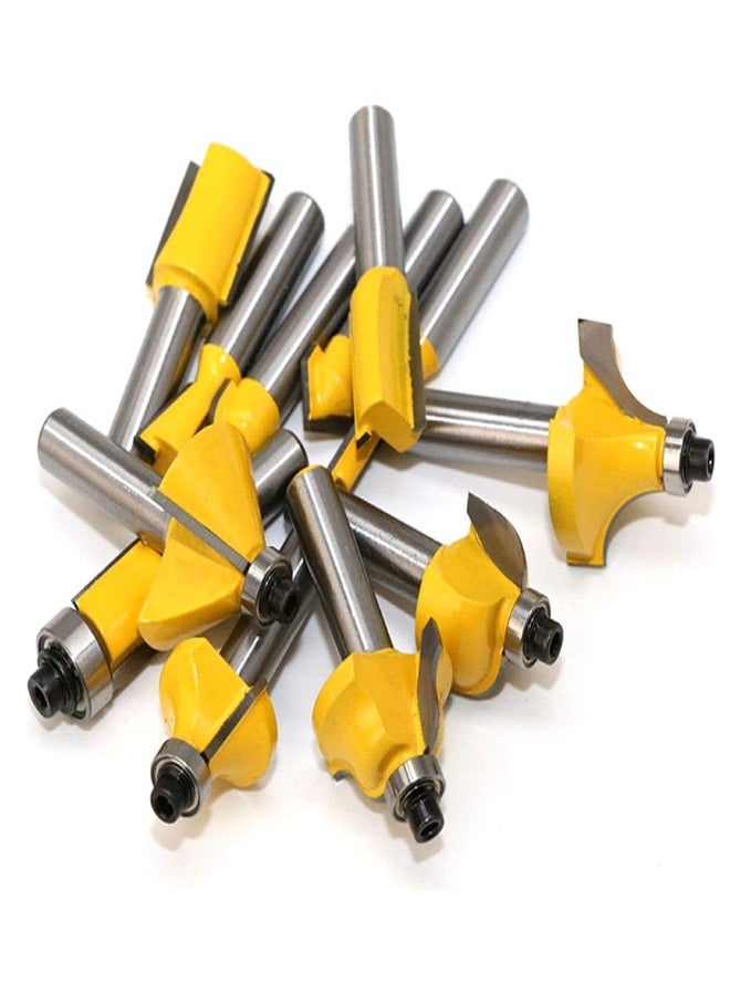 uptodateproducts 12pcs 6mm Steel Shank Router Bit Set Trimming Straight Corner Beading Bits for Wood Milling Cutter Carbide Cutting Woodwork Tool - Image 2