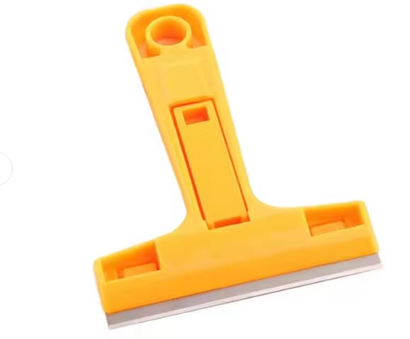 GLOWICK Paint Stains Floor Tile Grout Remover mirror Glass Window Cleaning Device Wiper Scrapper Professional Floor Scraper Ergonomic Design Extra 3 Blades 1Pcs - Image 4