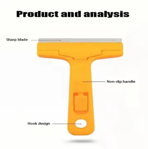 GLOWICK Paint Stains Floor Tile Grout Remover mirror Glass Window Cleaning Device Wiper Scrapper Professional Floor Scraper Ergonomic Design Extra 3 Blades 1Pcs - Image 2