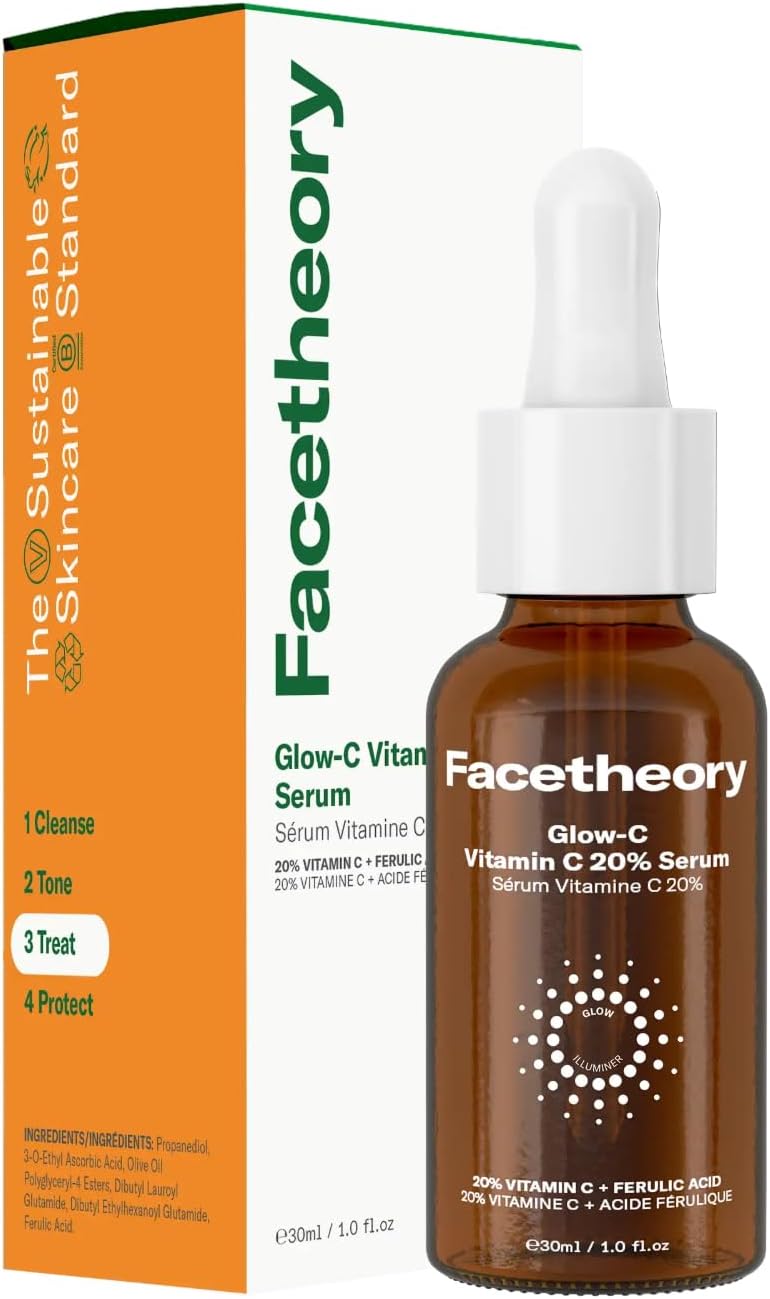 facetheory GlowC Vitamin C 20 Serum Unscented Vitamin C Serum for Face Skin Brightening Firming Anti Aging Serum 30 ml