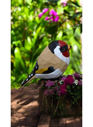 Colornest Colornest Wooden Bird Figurines Handcrafted Painted Wooden Statues for Home Decor Gift for Bird Lovers Housewarming Birthday Christmas Anniversaries Goldfinch  - Image 2