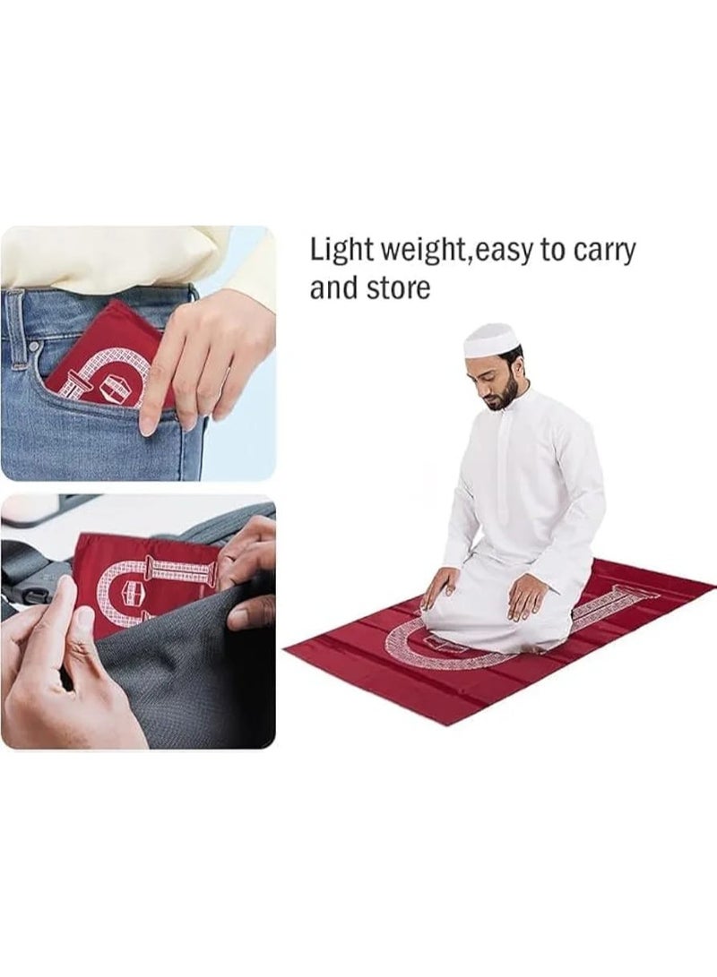 Spaceshoop Portable Pocket Prayer Mat with Travel Bag Waterproof and Lightweight Foldable Sajadah Islamic Kaaba Design Ideal for Travel Office and Outdoor Use Multiple Colors Available 1 Piece - Image 2