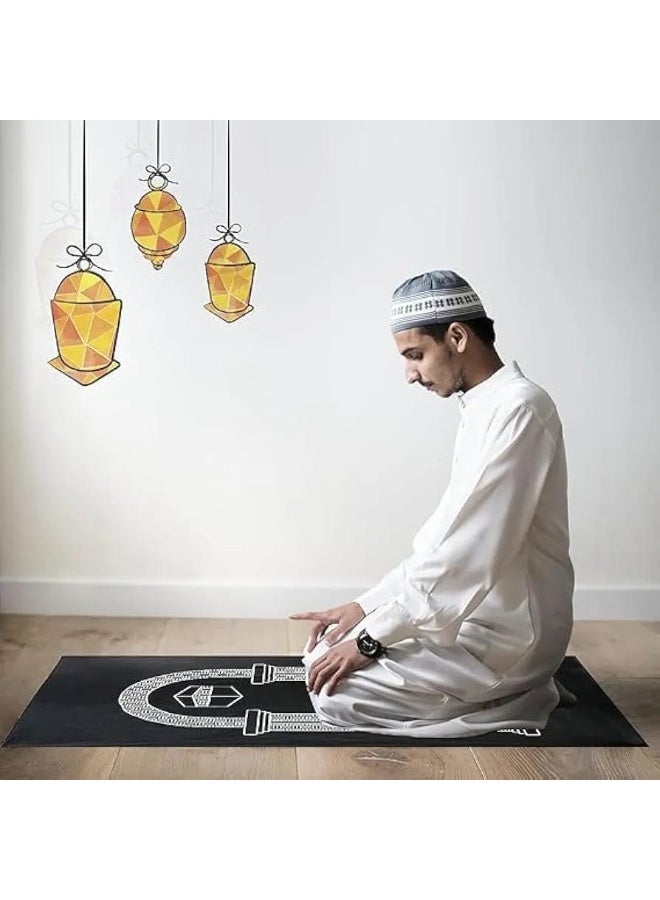 Spaceshoop Portable Pocket Prayer Mat with Travel Bag Waterproof and Lightweight Foldable Sajadah Islamic Kaaba Design Ideal for Travel Office and Outdoor Use Multiple Colors Available 1 Piece - Image 3