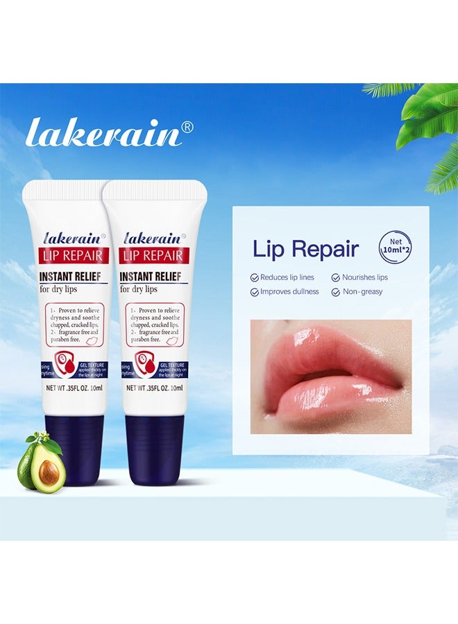ليكرين إصلاح الشفاه راحة فورية ، بلسم يهدئ الشفاه الجافة المتشققة مرطب مرطب الشفاه النهار والليل ترطيب الشفاه العناية بالشفاه للنساء 2 قطعة - Image 5