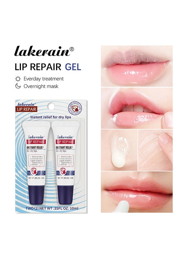 ليكرين إصلاح الشفاه راحة فورية ، بلسم يهدئ الشفاه الجافة المتشققة مرطب مرطب الشفاه النهار والليل ترطيب الشفاه العناية بالشفاه للنساء 2 قطعة - Image 3