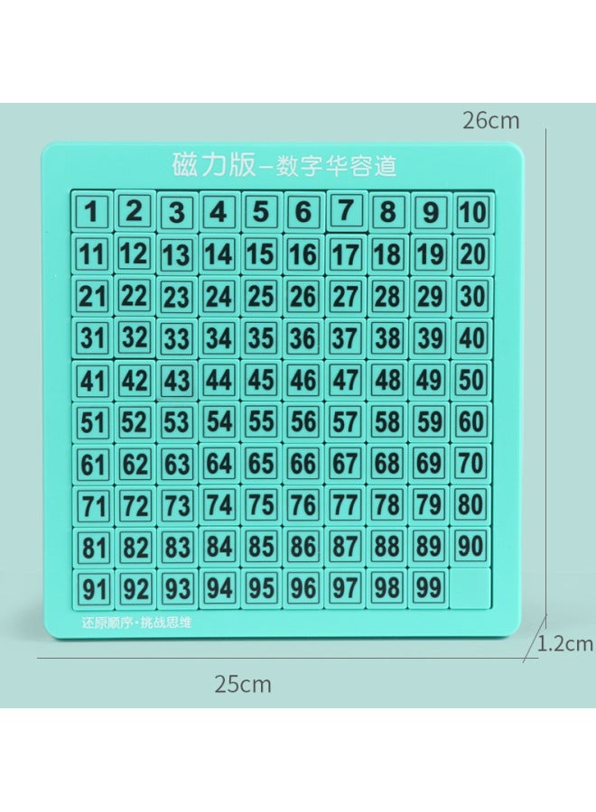 لغز انزلاقي مغناطيسي لطريق هوارونغ للرياضيات للأطفال، لعبة المتاهة المربعة، تطوير الذكاء والتفكير المنطقي - اللون: 【حقيبة】 مغناطيسية 10 100 【لون ملاحظة واحدة】】 - Image 1
