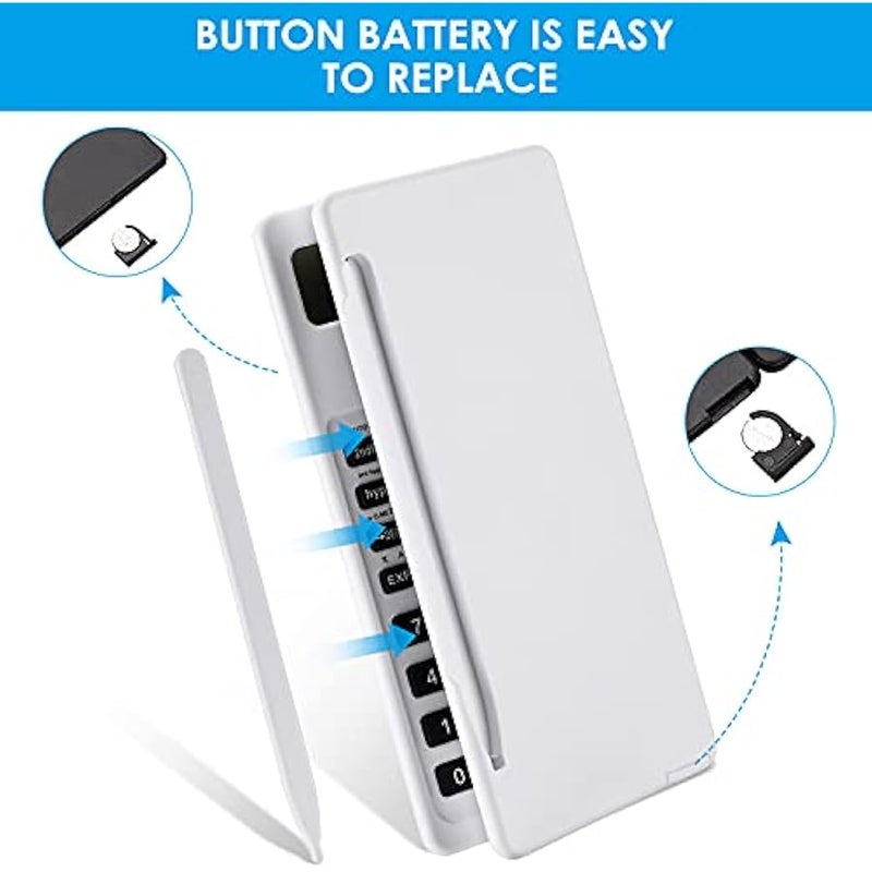 Arabest Scientific Calculators for Students, White Math Calculator with Notepad,10-Digit Large Screen, Classroom Must Haves for Middle High School Supplies & College (White) - Image 5