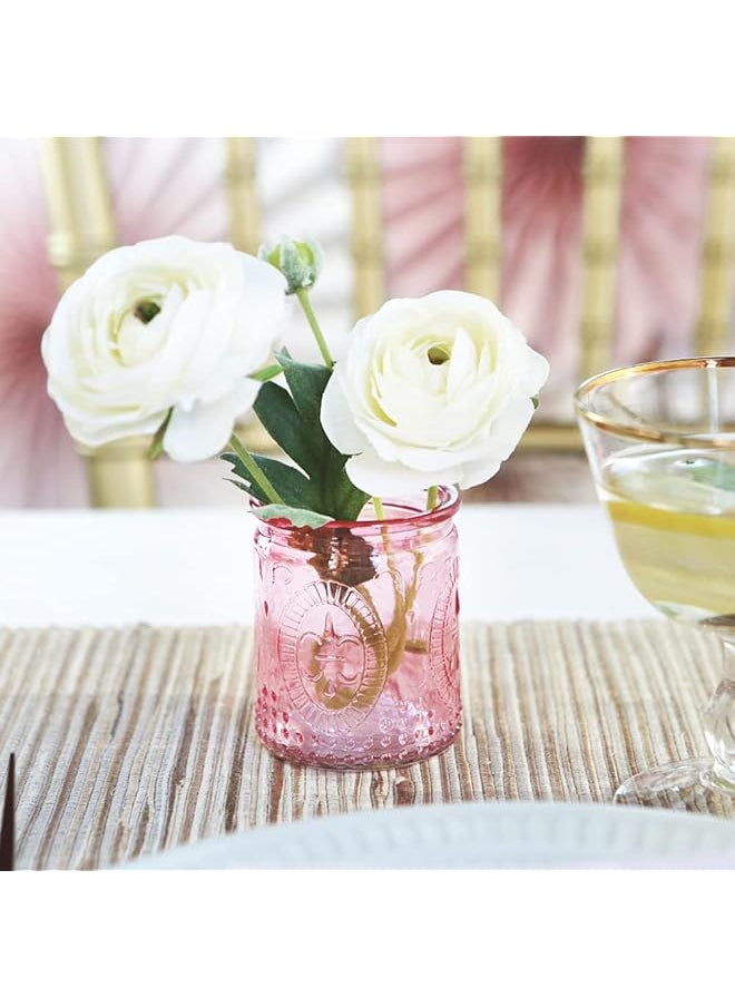 Kate Aspen - Vintage Glass Tea Light Holder Set Of 4 Pink - Image 1
