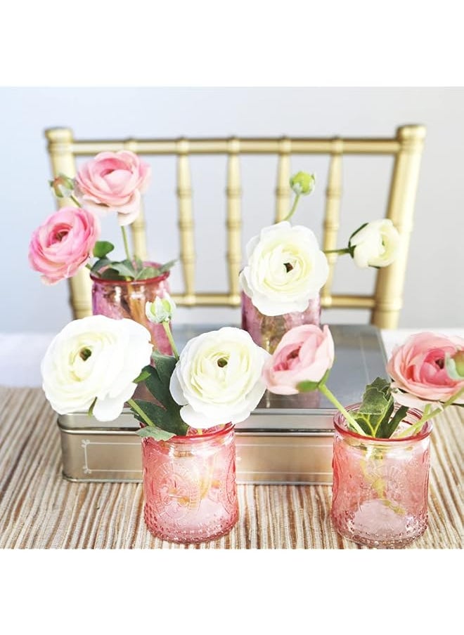 Kate Aspen - Vintage Glass Tea Light Holder Set Of 4 Pink - Image 1