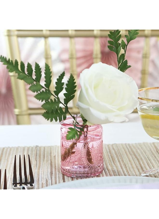 Kate Aspen - Vintage Glass Tea Light Holder Set Of 4 Pink - Image 1