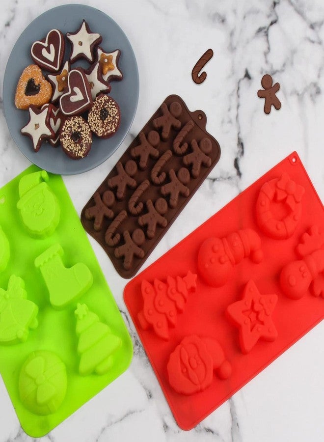 Bake House 3 Pack Christmas Silicone Mold for Chocolate, 3 Pcs Silicone Molds Santa Gingerbread Man Shape Fondant Cake Baking Molds Set for Kitchen Tools - Image 5