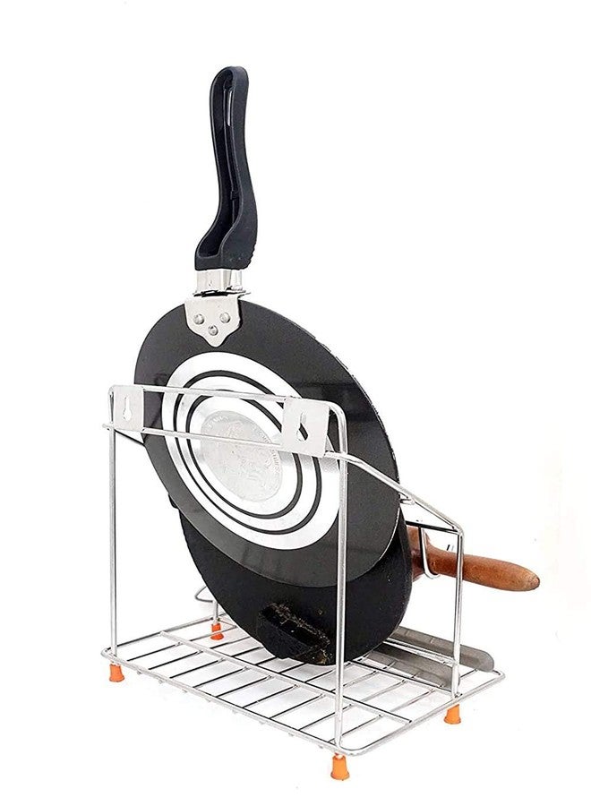 Amaze Chakla Belan Tawa Chimta Stand for Kitchen 5.5mm Wire - 100% Rust-Free Stainless Steel Rolling Pin Board Holder Wall Mount Stand 4 in1 Holder - oack of 1 - Image 2