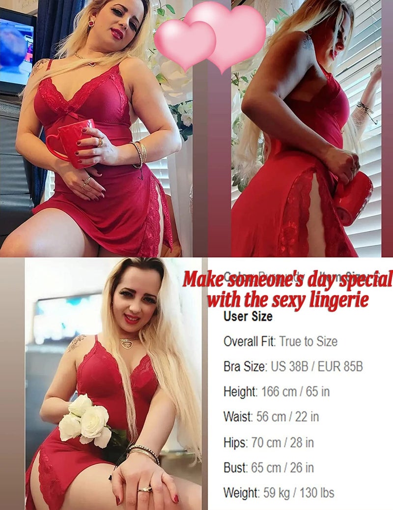Avidlove Women's Sleepwear Sexy Nightgowns for Women Chemise Lingerie Modal Sleepwear Wine Red XL - Image 3