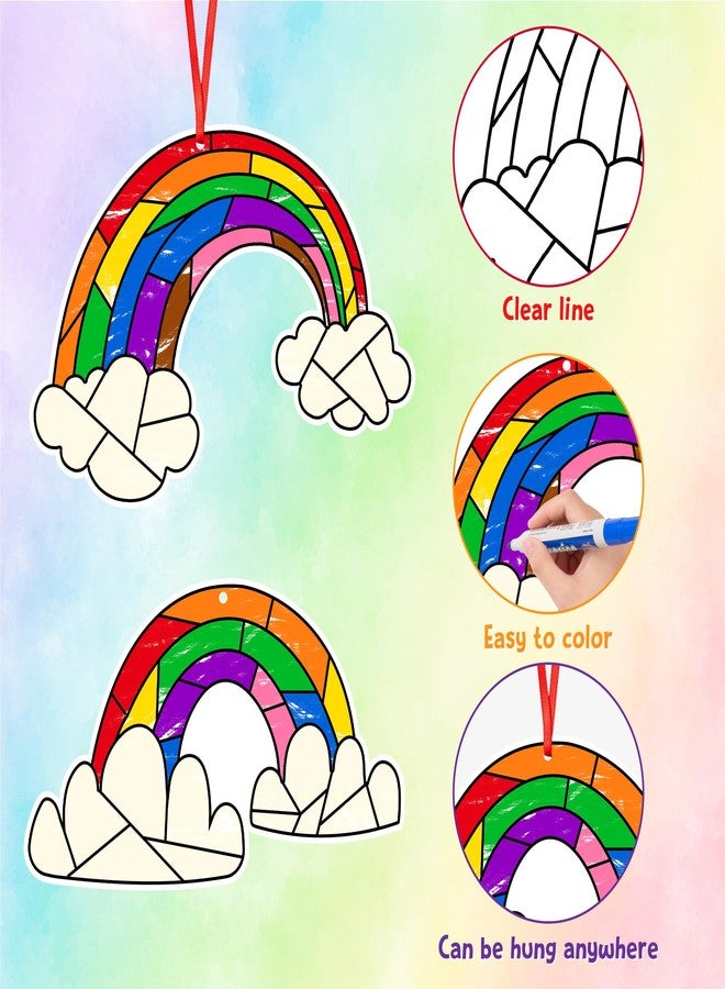 BeYumi Coloring Rainbow Craft Kit - 83Pcs Color Your Own Rainbow Kit LGBT DIY Coloring Craft Kit Coloring Pride Day Rainbow Flag Card LGBTQ Party Favors Gay Pride Parade Celebration Art Craft Project - Image 3