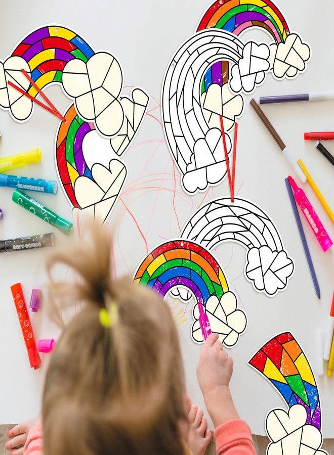 BeYumi Coloring Rainbow Craft Kit - 83Pcs Color Your Own Rainbow Kit LGBT DIY Coloring Craft Kit Coloring Pride Day Rainbow Flag Card LGBTQ Party Favors Gay Pride Parade Celebration Art Craft Project - Image 5