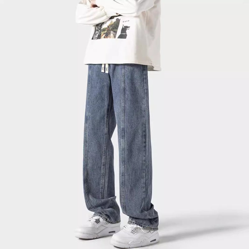 Unisex Classic Denim Jeans Loose Fit Daily Outdoor Wear - Image 3