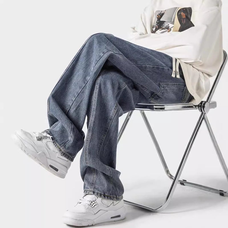 Unisex Classic Denim Jeans Loose Fit Daily Outdoor Wear - Image 4