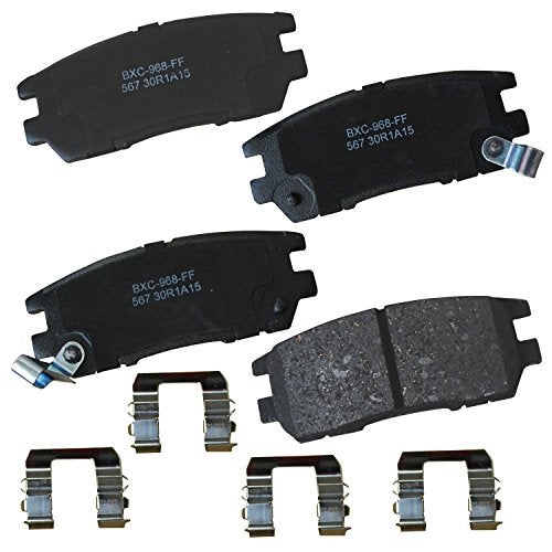 Bendix Premium SBC567 Ceramic Rear Brake Pads for Eagle Talon 1996-1995, Mitsubishi Montero 2000-1992 - Image 1