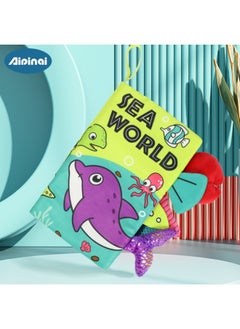 Generic Special Sale Every Day Children's Tail Cloth Book Educational Toy Book Ring Paper Enlightenment Book Early Education Tear Cloth Book Toy-Color:Ocean Tail Cloth Book  - Image 1
