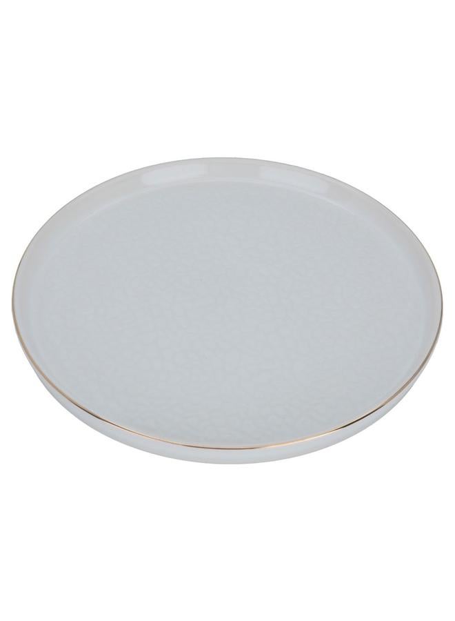 السيف  طبق تقديم من البورسلين مقاس 23 سم مع خط ذهبي أبيض - Image 2