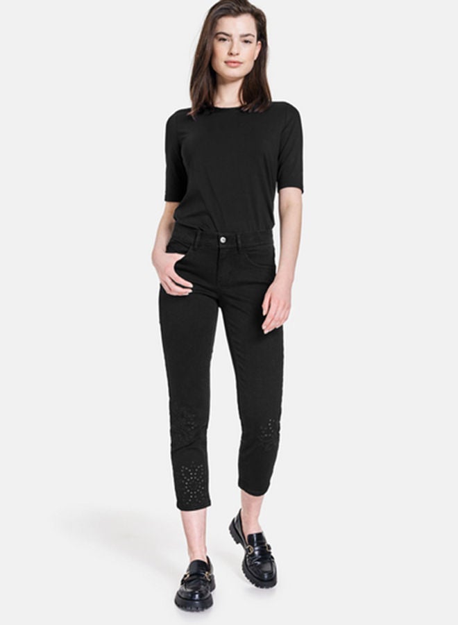 GERRY WEBER 7/8-length jeans with broderie anglaise, Skinny TS  - Image 1