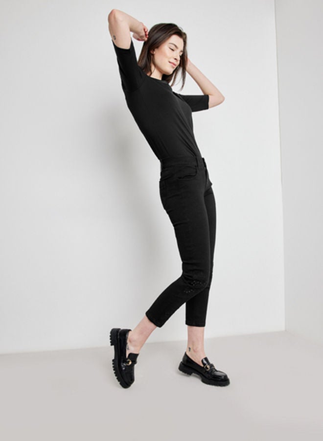 GERRY WEBER 7/8-length jeans with broderie anglaise, Skinny TS  - Image 2