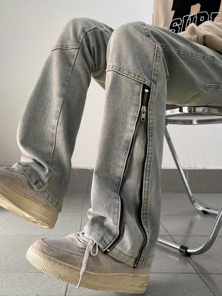 Unisex Classic Denim Jeans Loose Fit Daily Outdoor Wear - Image 3