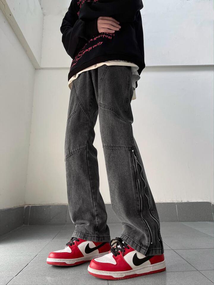 Unisex Classic Denim Jeans Loose Fit Daily Outdoor Wear - Image 5