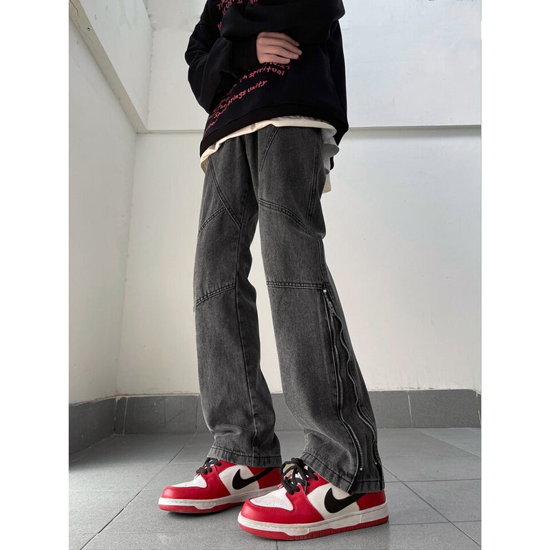 Unisex Classic Denim Jeans Loose Fit Daily Outdoor Wear - Image 1